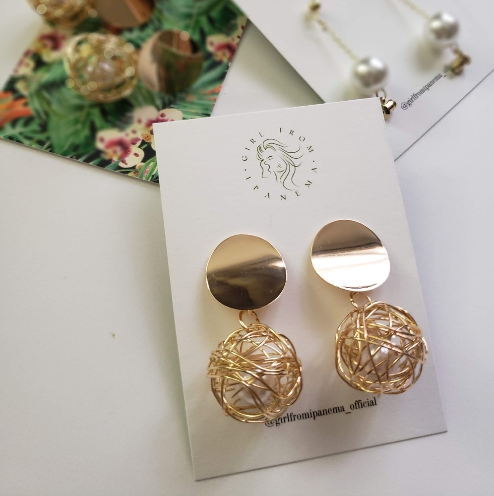 Gold Ball Earrings